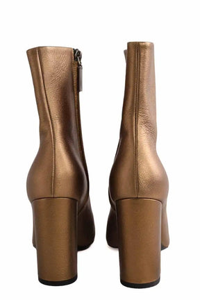 Boots Saint Laurent Doré en Cuir