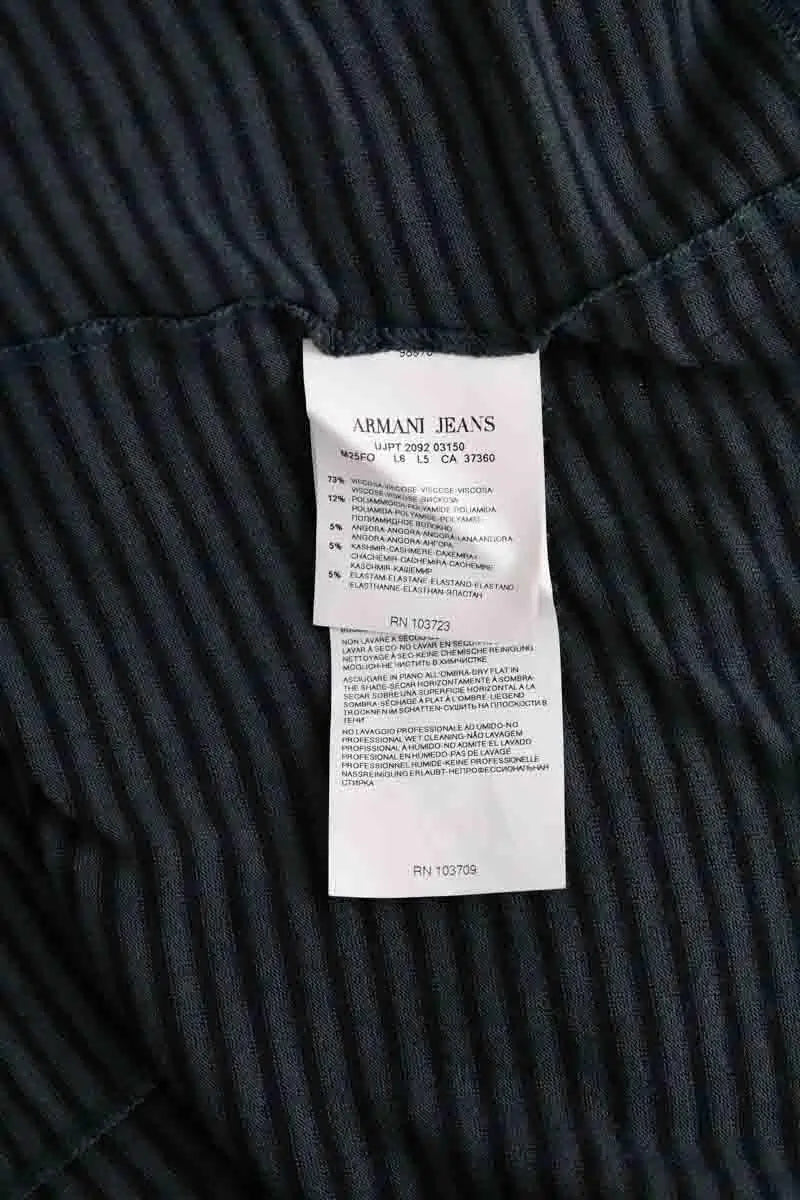 Top rayé noir et Armani Jeans Gris en Viscose