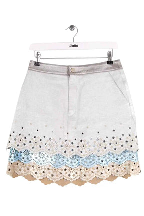 Jupe Tommy Hilfiger Argent en Synthétique, taille L - Seconde Main