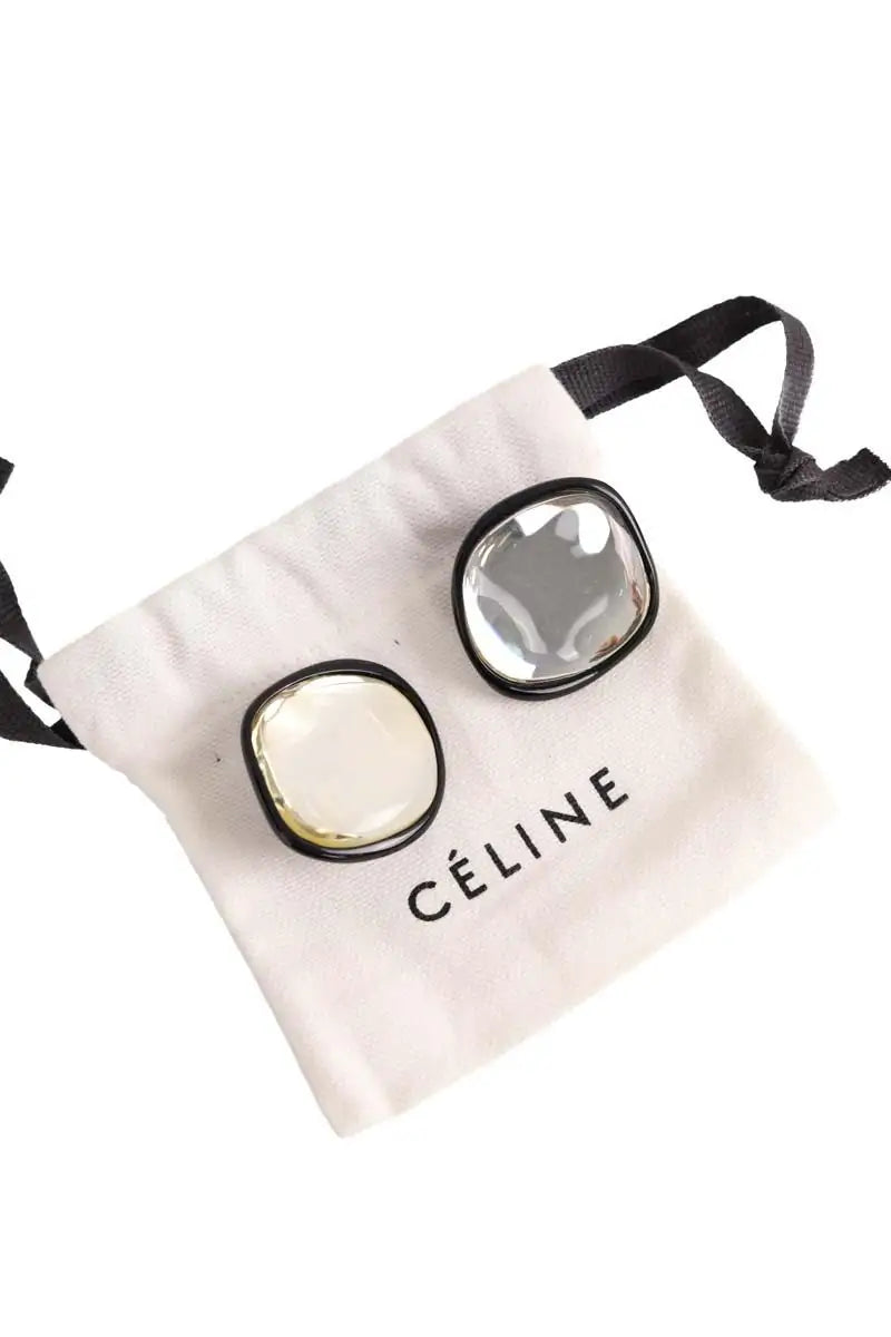 Boucles d'oreilles Celine Noir en Acier