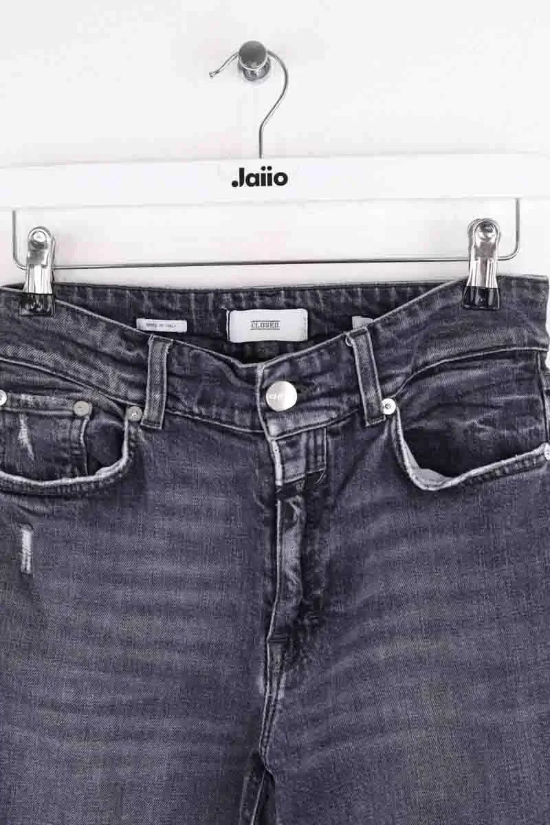 Jean droit Closed Anthracite en Coton