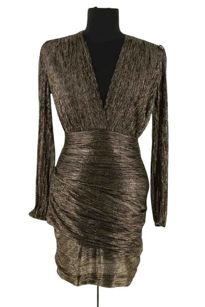 Robe Maje Doré en Synthétique, taille S - Seconde Main