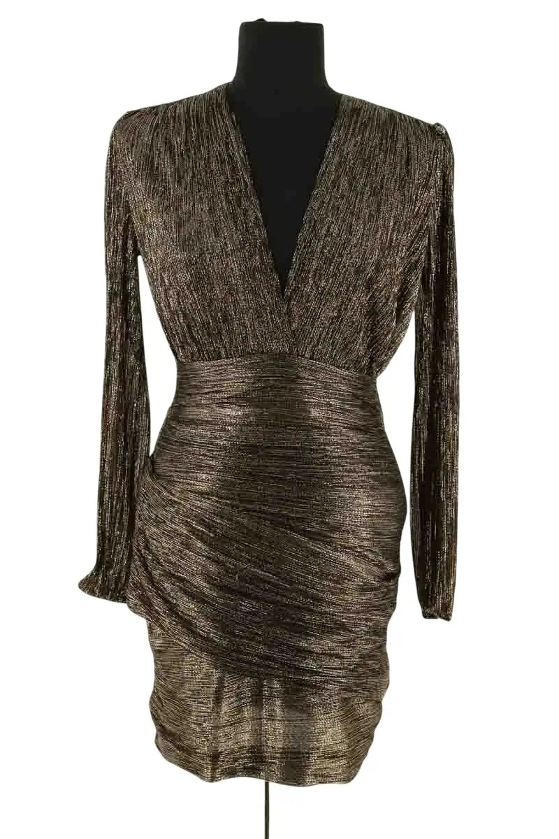 Robe Maje Doré en Synthétique, taille S - Seconde Main