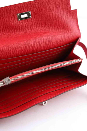 Portefeuille Hermès Kelly Rouge