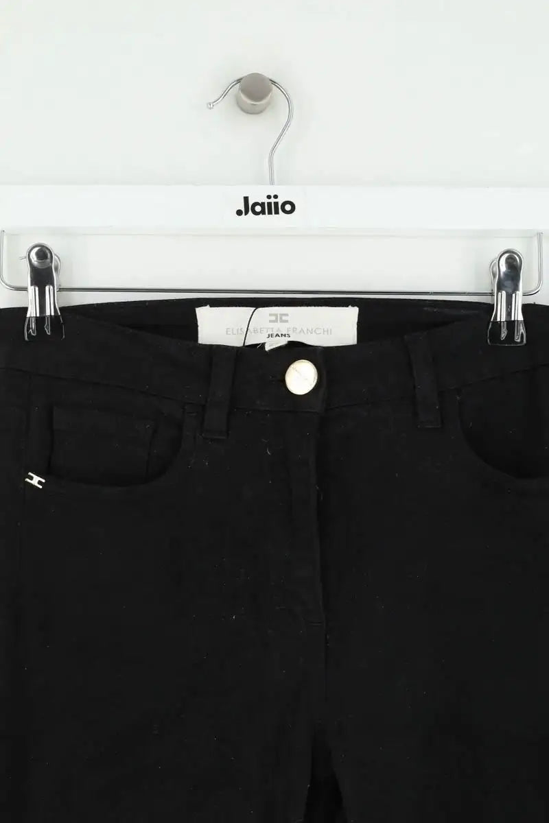 Jean slim Elisabetta Franchi Noir en Coton