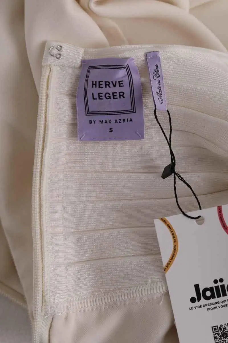 Robe Herve Leger Ecru en Coton