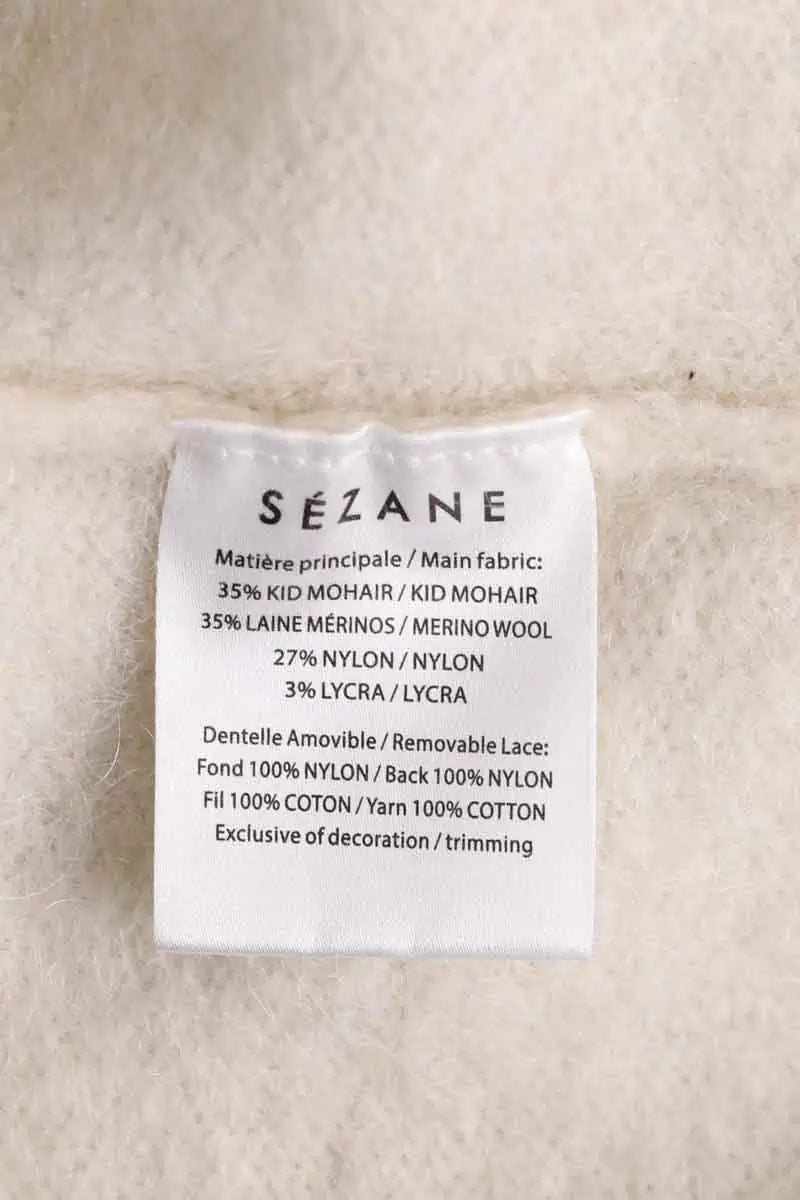 Cardigan Sézane Ecru en Synthétique