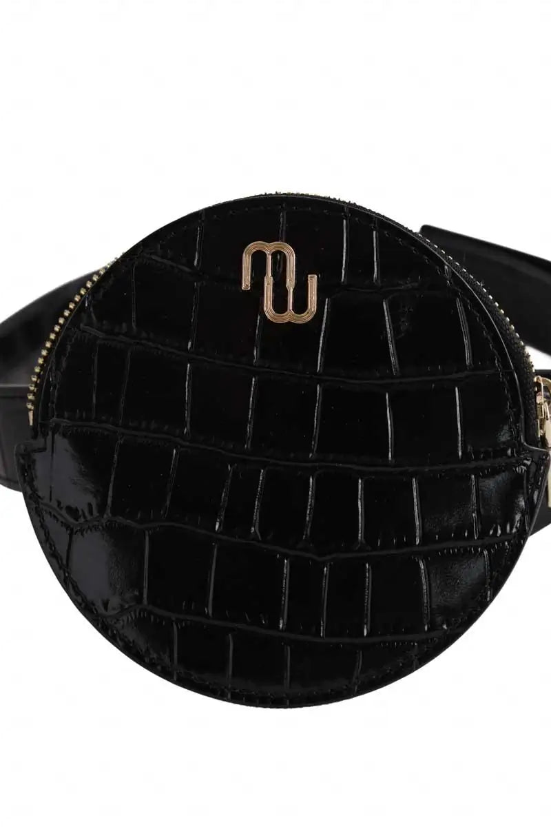 Ceinture Maje Noir en Cuir verni