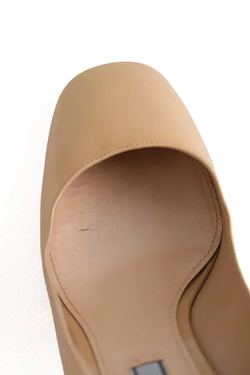 Talons Prada Beige en Cuir verni