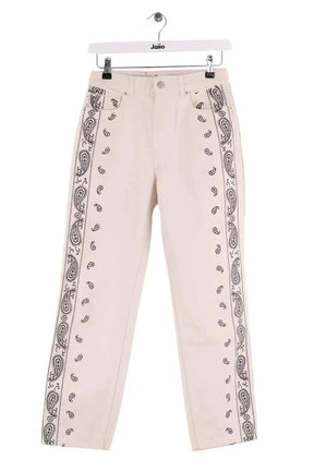 Jean droit Claudie Pierlot Ecru en Coton, taille XS - Seconde Main