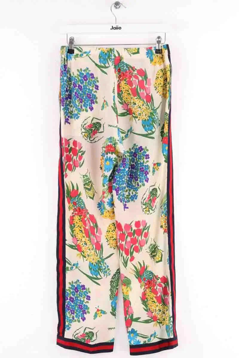 Pantalon droit Gucci Multicolore en Soie