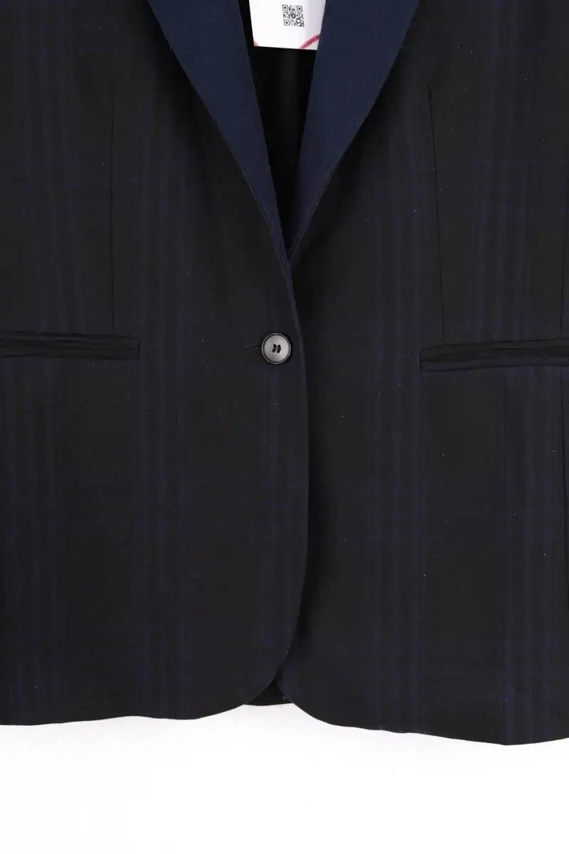 Blazer Maje Bleu en Synthétique