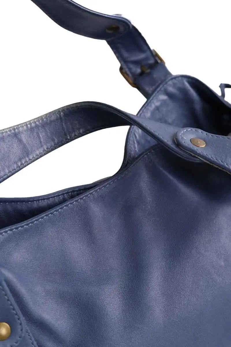 Sac porté épaule 24h Gerard Darel Bleu en Cuir