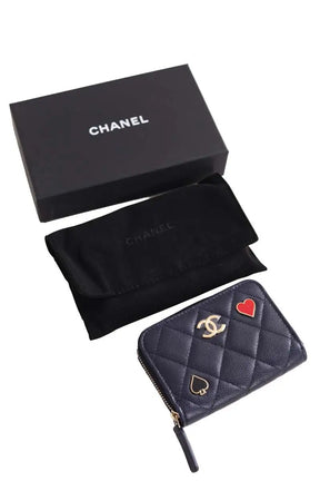 Porte-carte Chanel Marine en Cuir
