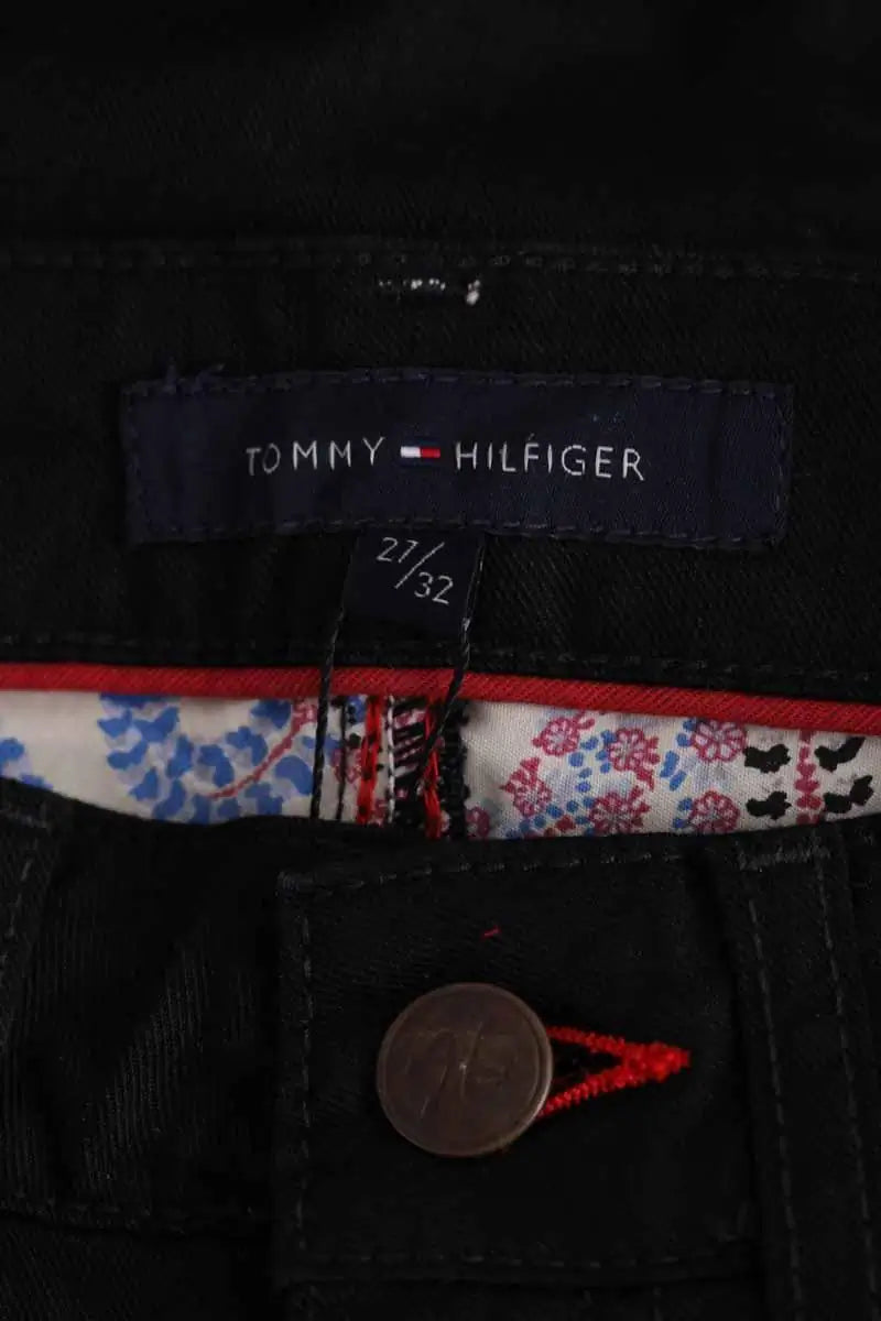 Jean droit Tommy Hilfiger Noir en Coton