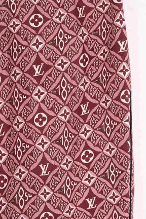 Pantalon droit Louis Vuitton Marron en Soie