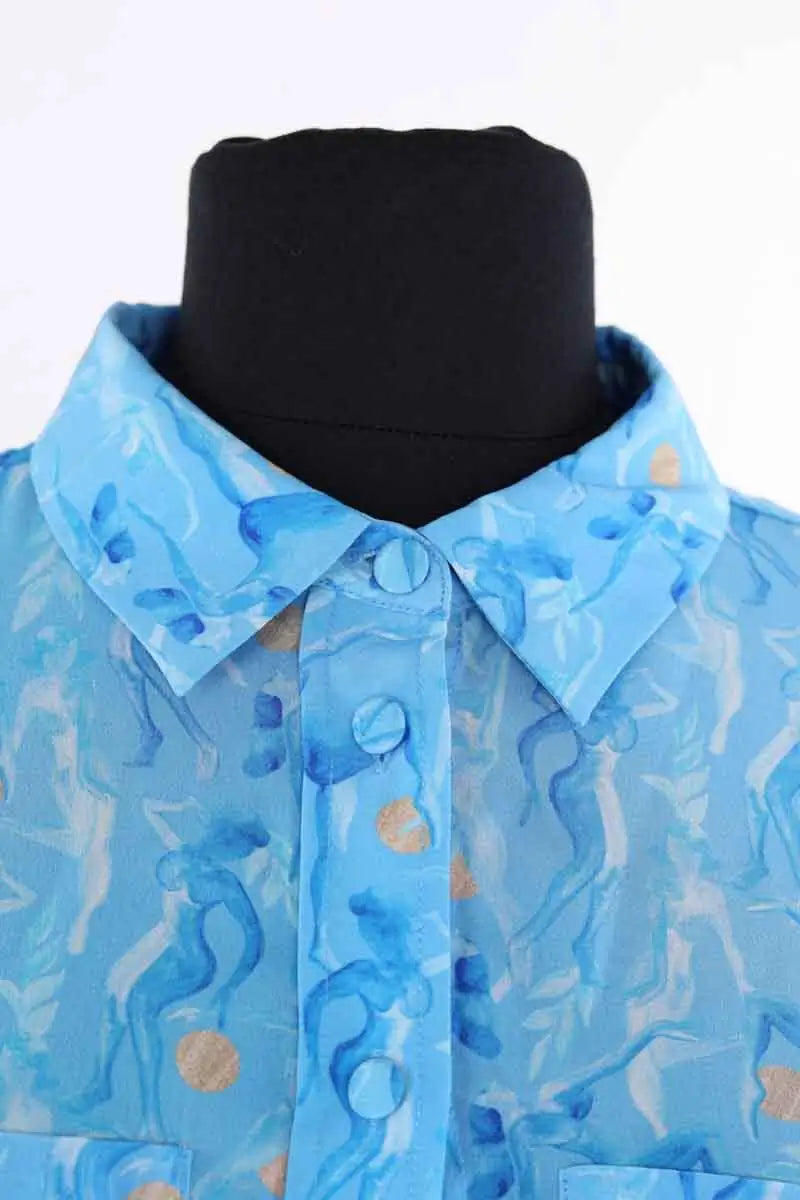 Chemise Soi Bleu en Soie