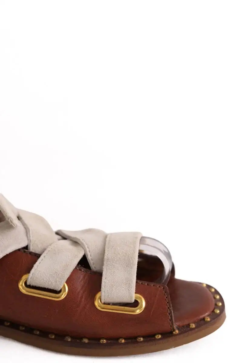 Sandales Maje Marron en Cuir