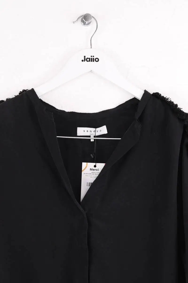 Blouse Sandro Noir en Soie