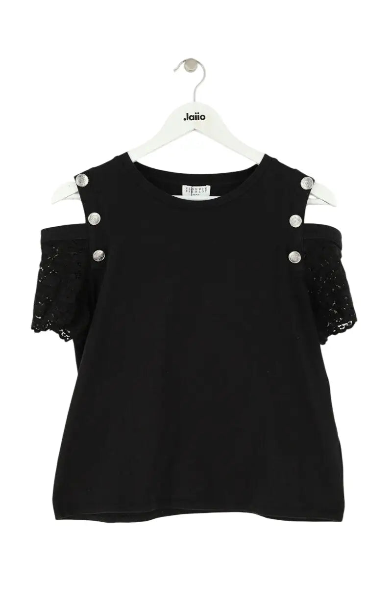 T-shirt Claudie Pierlot Noir en Coton, taille M - Seconde Main