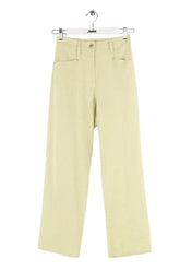 Pantalon droit Momoni Vert en Lin, taille XS - Seconde Main