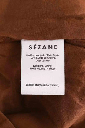 Jupe Sézane Camel en Cuir