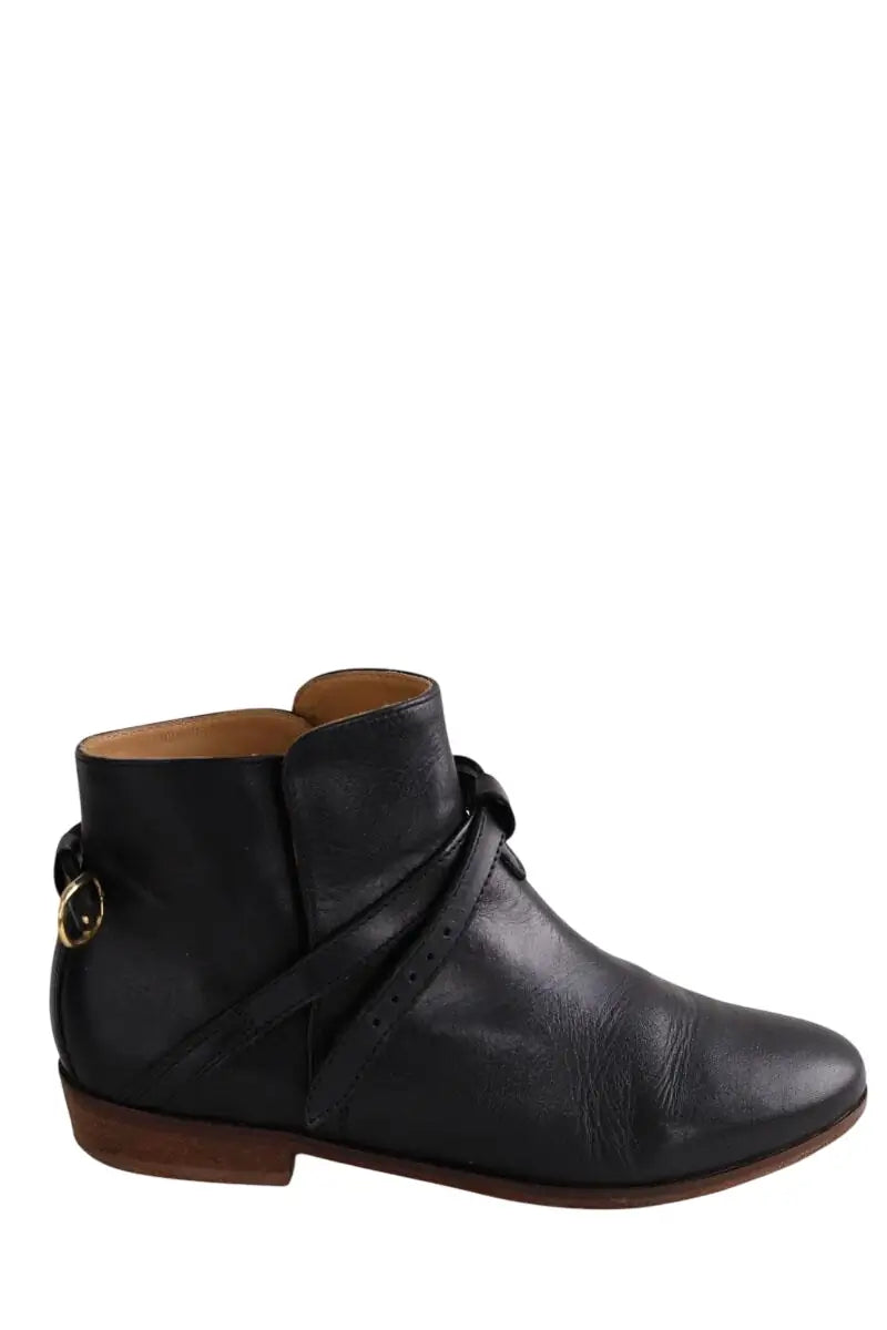 Boots Sézane Noir en Cuir, taille 36 - Seconde Main