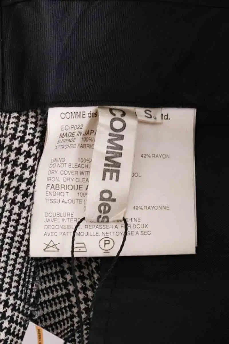 Pantalon droit Comme Des Garçons Noir en Laine
