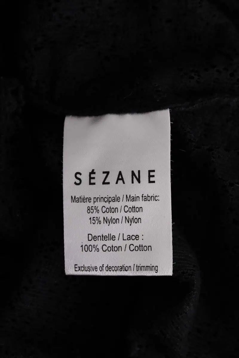 Blouse Sézane Noir en Coton