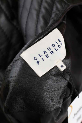 Veste en cuir Claudie Pierlot  Noir