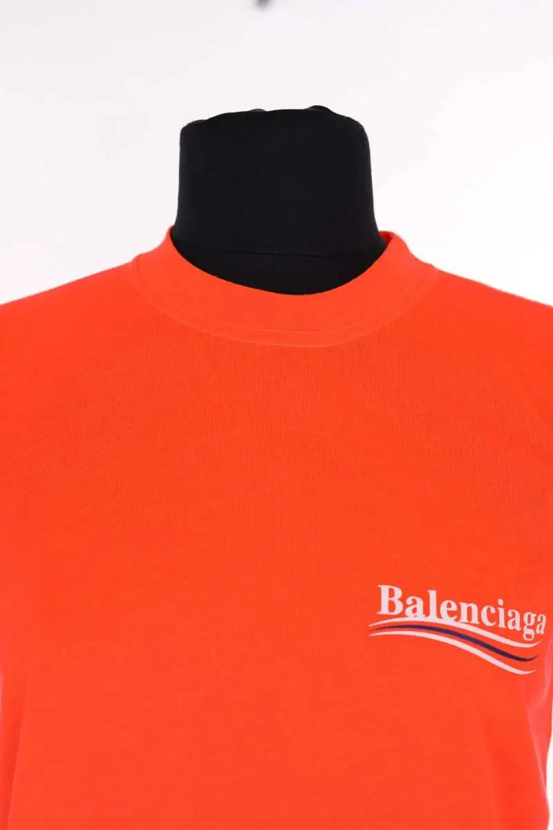 T-shirt Balenciaga Orange en Coton