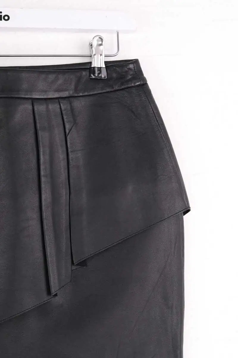 Mini jupe Maje Gaia Noir en Cuir