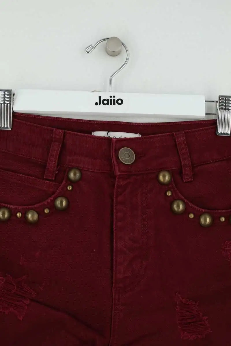 Mini short Sandro Bordeaux en Coton