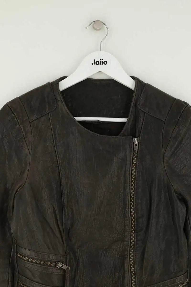 Veste Maje Noir en Cuir