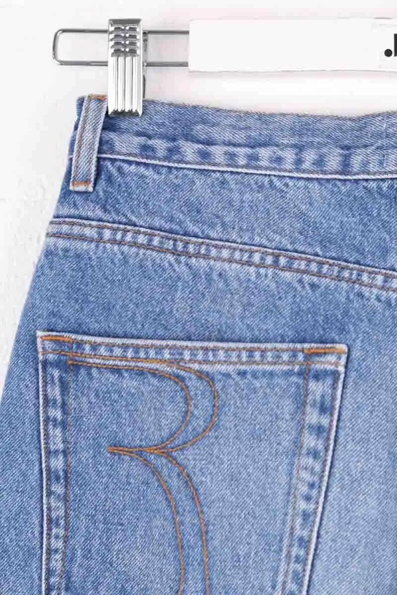 Jean droit Rouje Bleu en Coton
