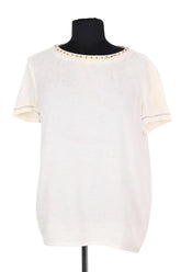 T-shirt Maje Beige en Synthétique, taille L - Seconde Main