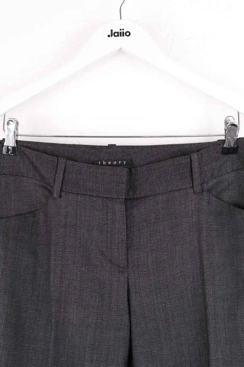 Pantalon droit Theory Anthracite en Laine