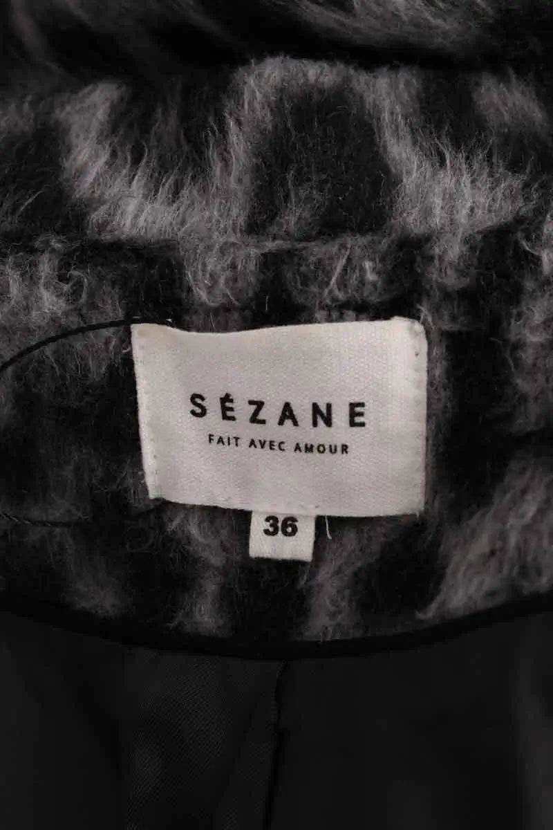 Manteau Sézane Gris en Synthétique