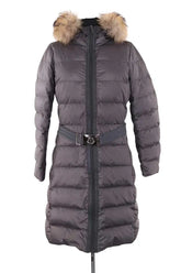 Doudoune Moncler Anthracite en Synthétique, taille XXS - Seconde Main