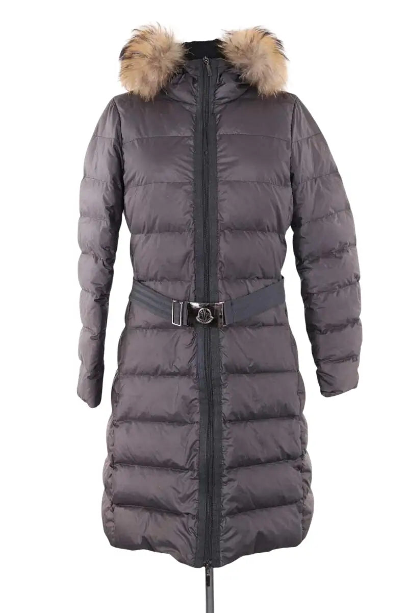 Doudoune Moncler Anthracite en Synthétique, taille XXS - Seconde Main