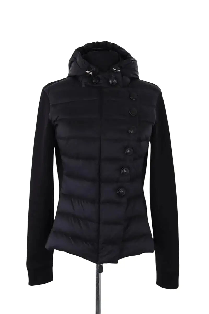 Doudoune Moncler Noir en Synthétique, taille S - Seconde Main
