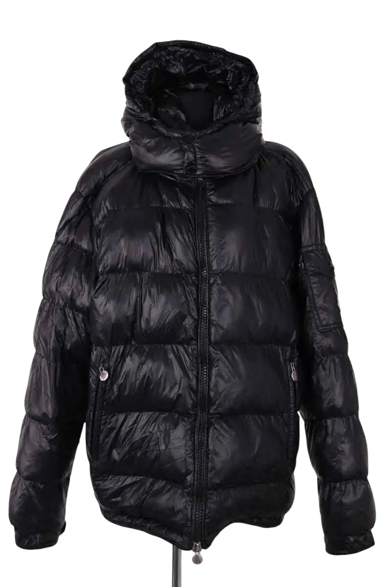 Doudoune Moncler Noir en Synthétique, taille XXL - Seconde Main