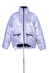 Doudoune Pinko Argent en Synthétique, taille M - Seconde Main