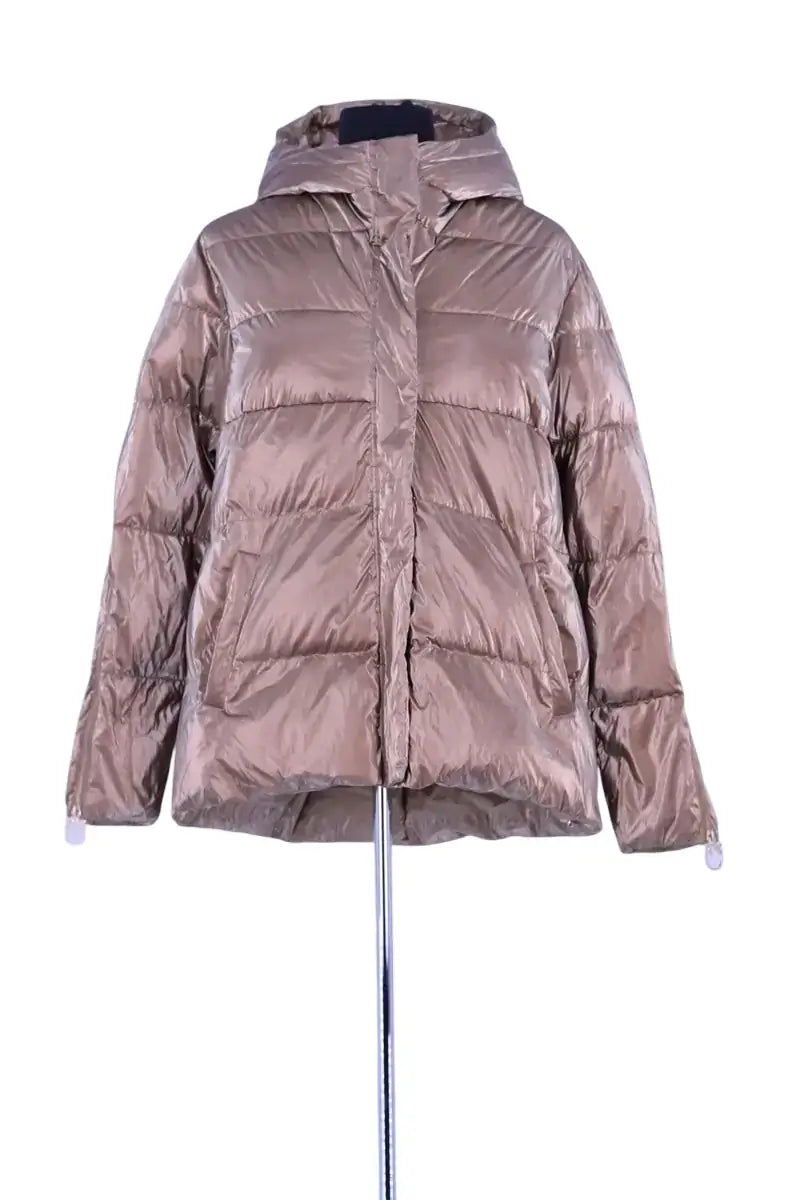 Doudoune Pinko Doré en Synthétique, taille M - Seconde Main