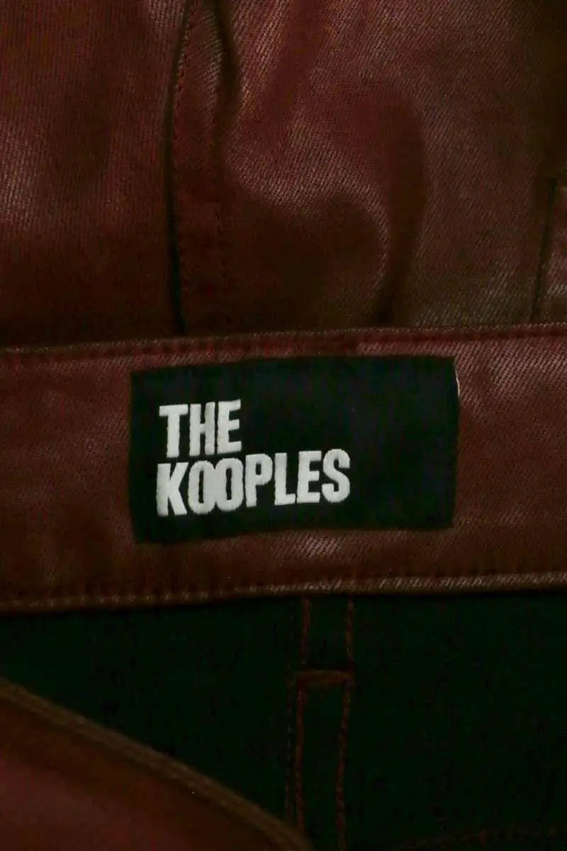 Pantalon The Kooples Bordeaux en Cuir