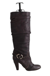 Bottes Bally Marron en Cuir, taille 38 - Seconde Main