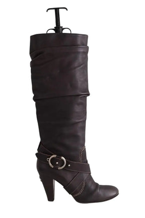 Bottes Bally Marron en Cuir, taille 38 - Seconde Main