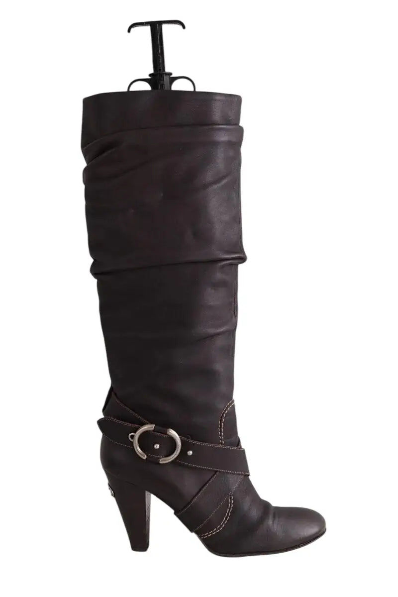Bottes Bally Marron en Cuir, taille 38 - Seconde Main