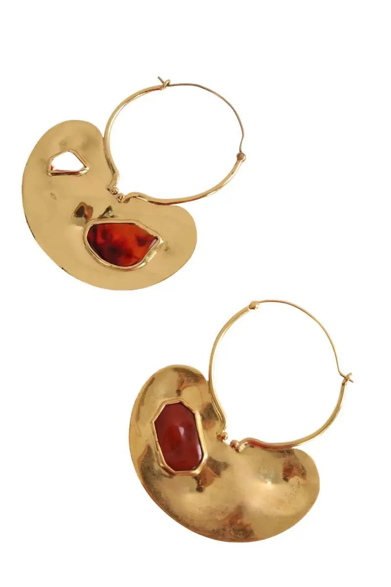 Boucles d'oreilles Patou Doré en Métal