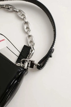 Mini sac By Far Noir en Cuir verni